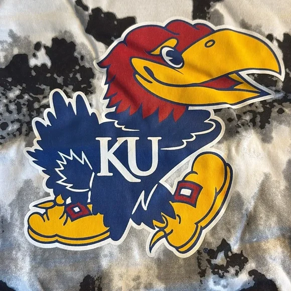 NWT [adidas] Kansas Jayhawks NCAA Tie-Dye Graphic Short-Sleeve T-Shirt Women’s L - Picture 5 of 10